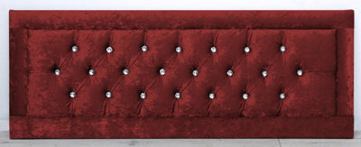 Comfy Deluxe 2Ft6 20Inch  Red Crush Velvet  Miami With Crystal Buttons