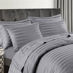 Homespace Direct Ltd Kampala Hill Egyptian Cotton Duver Cover Set 400 Tc Satin Stripe - thumbnail 2