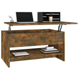 Berkfield Coffee Table Smoked Oak 80X50X40 Cm Engineered Wood - thumbnail 4