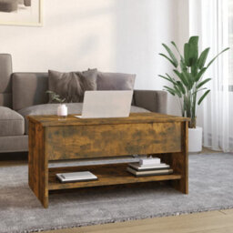 Berkfield Coffee Table Smoked Oak 80X50X40 Cm Engineered Wood - thumbnail 3