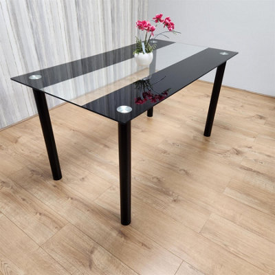 Kosy Koala Dining Table Clear Glass Kitchen Place For 6 Seats, Dining Table Only (Clear H 75 X L 140 X W 80 Cm) - image 1