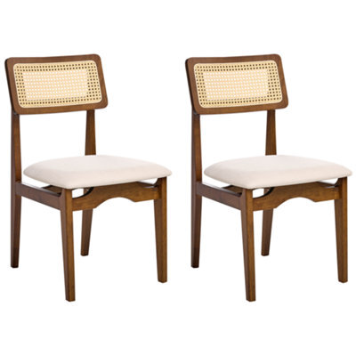 Beliani Set Of 2 Dining Chairs Rubonia Wood Dark Brown - image 1