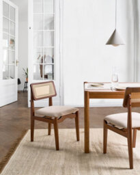 Beliani Set Of 2 Dining Chairs Rubonia Wood Dark Brown - thumbnail 2