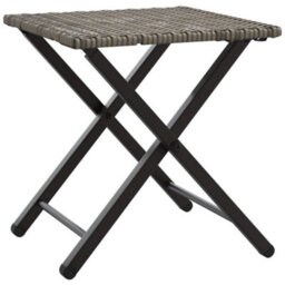Berkfield 5 Piece Garden Dining Set Foldable Grey Poly Rattan - thumbnail 6