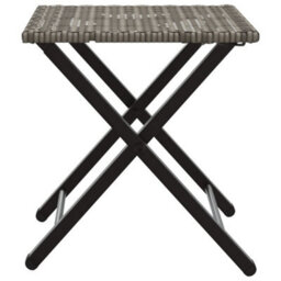 Berkfield 5 Piece Garden Dining Set Foldable Grey Poly Rattan - thumbnail 7