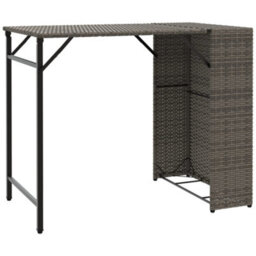 Berkfield 5 Piece Garden Dining Set Foldable Grey Poly Rattan - thumbnail 4