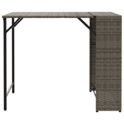 Berkfield 5 Piece Garden Dining Set Foldable Grey Poly Rattan - thumbnail 5