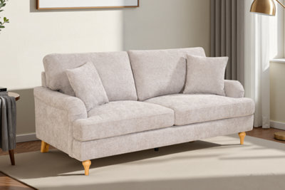 Grey Textured Chenille 3 Seater Sofa Hamilton - image 1