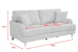 Grey Textured Chenille 3 Seater Sofa Hamilton - thumbnail 5