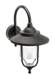 CGC Lighting Cgc Curved Black Outdoor Wall Lantern Fishermans Style Light Garden Porch Lamp Ip44 Weatherproof Polycarbonate E27 Standard Screw - thumbnail 5