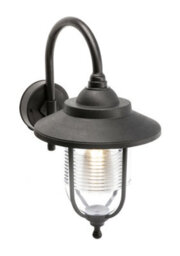 CGC Lighting Cgc Curved Black Outdoor Wall Lantern Fishermans Style Light Garden Porch Lamp Ip44 Weatherproof Polycarbonate E27 Standard Screw - thumbnail 7