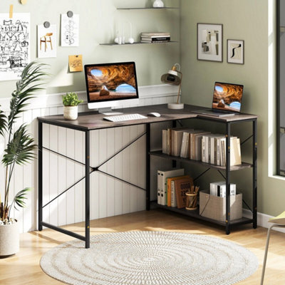 Corner Computer Desk Reversible L Shaped Writing Desk Workstation Gaming Table - image 1