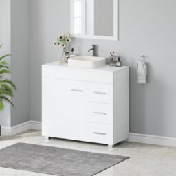 Avc Designs Bathroom Sink Cabinet Under Basin Unit Cupboard Storage Furniture With Storage Shelf White