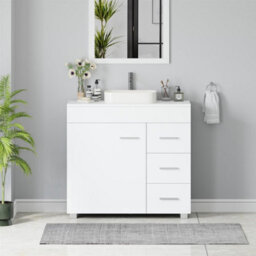 Avc Designs Bathroom Sink Cabinet Under Basin Unit Cupboard Storage Furniture With Storage Shelf White - thumbnail 2