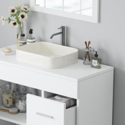 Avc Designs Bathroom Sink Cabinet Under Basin Unit Cupboard Storage Furniture With Storage Shelf White - thumbnail 4