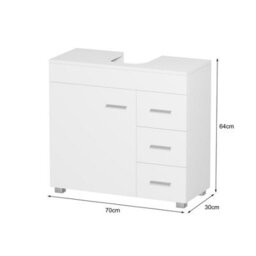 Avc Designs Bathroom Sink Cabinet Under Basin Unit Cupboard Storage Furniture With Storage Shelf White - thumbnail 8
