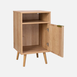Sweeek. Pair Of Wood And Rounded Cane Rattan Bedside Tables Eva Natural 40X39X70 Cm - thumbnail 6