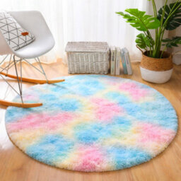 Aspire Homeware Non-Slip Grey Shaggy Rug Soft Fluffy Washable, Round Living Area And Bedroom Rug, (L)120Cm X (W)120Cm - thumbnail 6