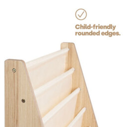 Livivo Natural Kids Bookshelf 4 Tier Sling Book Storage Rack - thumbnail 4