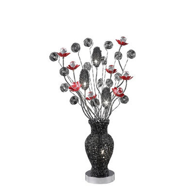 Luminosa Lighting Luminosa (Dh) Nevada Table Lamp 4 Light G4 Black/red/crystal, Not Led/cfl Compatible - image 1