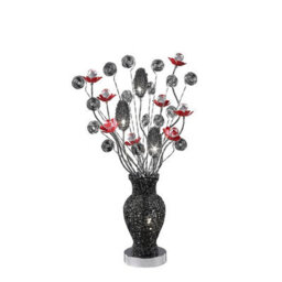 Luminosa Lighting Luminosa (Dh) Nevada Table Lamp 4 Light G4 Black/red/crystal, Not Led/cfl Compatible