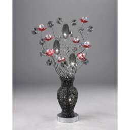 Luminosa Lighting Luminosa (Dh) Nevada Table Lamp 4 Light G4 Black/red/crystal, Not Led/cfl Compatible - thumbnail 2