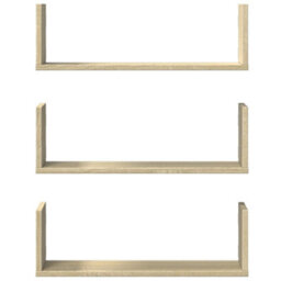 Berkfield Durable Wall Shelves 3 Pcs Sonoma Oak 58X18X18 Cm Engineered Wood - thumbnail 4