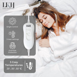 LKH Home Collection Electric Heated Blanket For Beds 3 Heat Settings Detachable Controller Fast Heat Up Overheat Protection For Cold Winter Nights - thumbnail 3