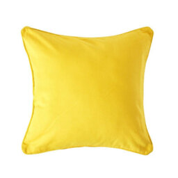 Homescapes Cotton Plain Yellow Cushion Cover, 60 X 60 Cm