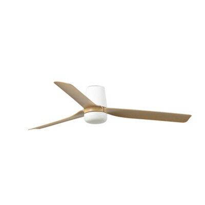 Luminosa Lighting Luminosa Punt Tub Medium 3 Blade Ceiling Fan Matt White, Maple With Light 3000 - 4200 - 6500K Tuya Smart System - image 1