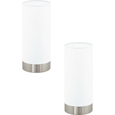 Elegant 2-Pack Table Lamps With Satin Nickel Finish And White Satin Glass Shade - image 1