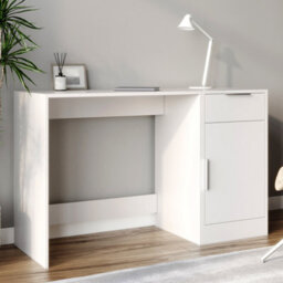 Urbn-Living Urbnliving 75Cm Height 1Door 1Draw Compact Cabinet And Pc Storage Desk Workstation For Office White - thumbnail 1