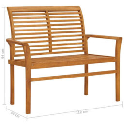 Vidaxl Garden Bench 112 Cm Solid Teak Wood - thumbnail 6