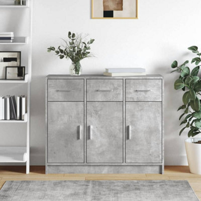 Berkfield Sideboard Concrete Grey 91X28X75 Cm Engineered Wood - image 1
