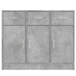 Berkfield Sideboard Concrete Grey 91X28X75 Cm Engineered Wood - thumbnail 5