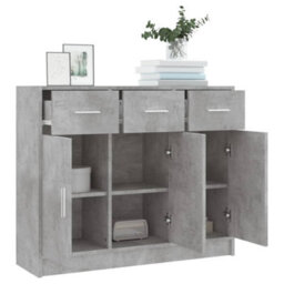 Berkfield Sideboard Concrete Grey 91X28X75 Cm Engineered Wood - thumbnail 4