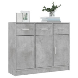 Berkfield Sideboard Concrete Grey 91X28X75 Cm Engineered Wood - thumbnail 3