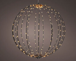 Lumineo Black Metal Christmas Ball Frame Light Led Sphere Light Timer Classic Warm 38Cm - thumbnail 1