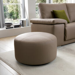 Abakus Direct Texas Round Swivel Footstool In Taupe
