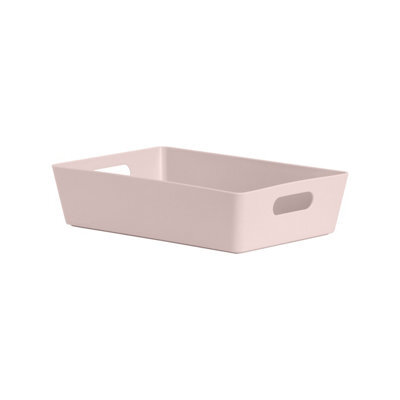 Wham Studio Gloss Light Pink Plastic Nestable Storage Basket (H)6Cm (W)17Cm (D)17Cm - image 1