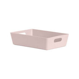Wham Studio Gloss Light Pink Plastic Nestable Storage Basket (H)6Cm (W)17Cm (D)17Cm