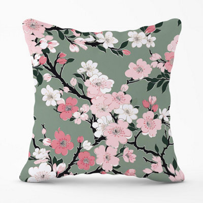 Warren Reed Designer Pink Floral Abstract Pattern Outdoor Cushion 45Cm X 45Cm - image 1