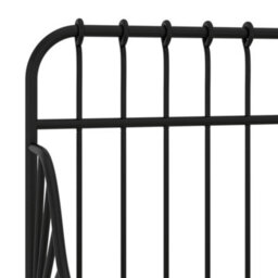 Vidaxl Extendable Bed Frame Without Mattress Black Metal 80X130/200 Cm - thumbnail 8