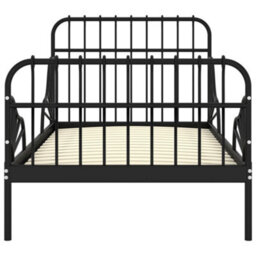 Vidaxl Extendable Bed Frame Without Mattress Black Metal 80X130/200 Cm - thumbnail 4