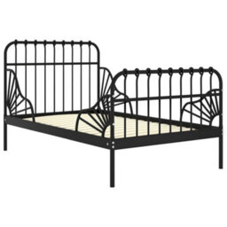 Vidaxl Extendable Bed Frame Without Mattress Black Metal 80X130/200 Cm - thumbnail 2