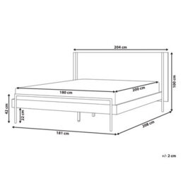 Beliani Bed Libermont 180 X 200 Cm (Eu Super King) Dark Ash Wood - thumbnail 3