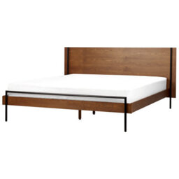 Beliani Bed Libermont 180 X 200 Cm (Eu Super King) Dark Ash Wood - thumbnail 1
