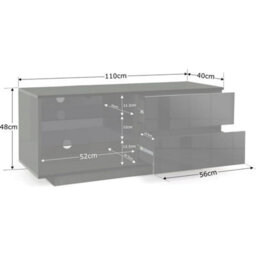 "Centurion Supports Gallus Gloss Black With 2-Walnut Drawers And 2 Shelves Up To 55"" Led, Lcd, Plasma Tv Cabinet" - thumbnail 6