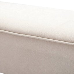 Beige Linen Velvet Upholstered Bed End Bench Window Seat Ottoman Pouffe Stool 2 Seater - thumbnail 5