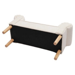 Beige Linen Velvet Upholstered Bed End Bench Window Seat Ottoman Pouffe Stool 2 Seater - thumbnail 4